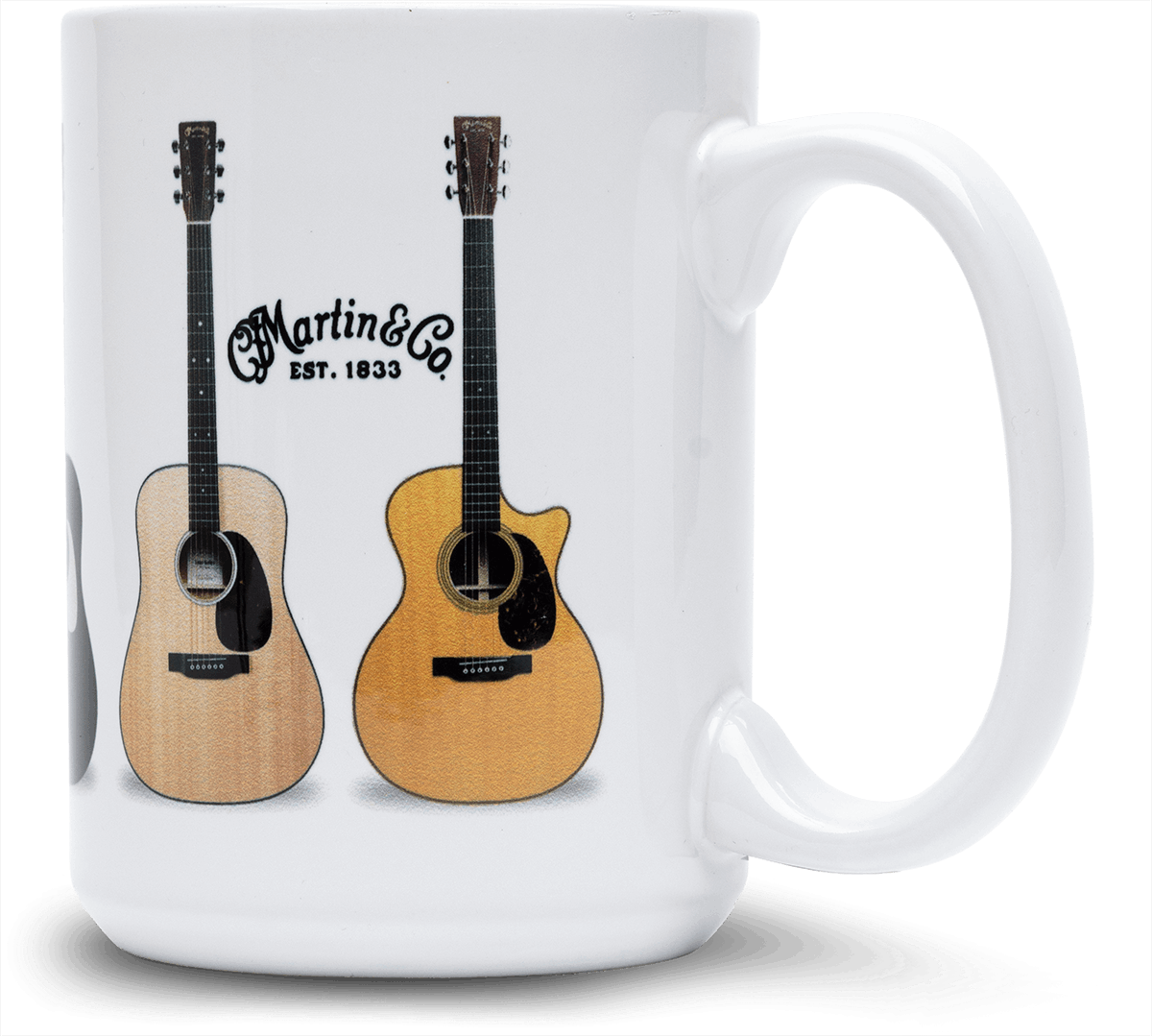 Mug Ceramic With Guitars White
