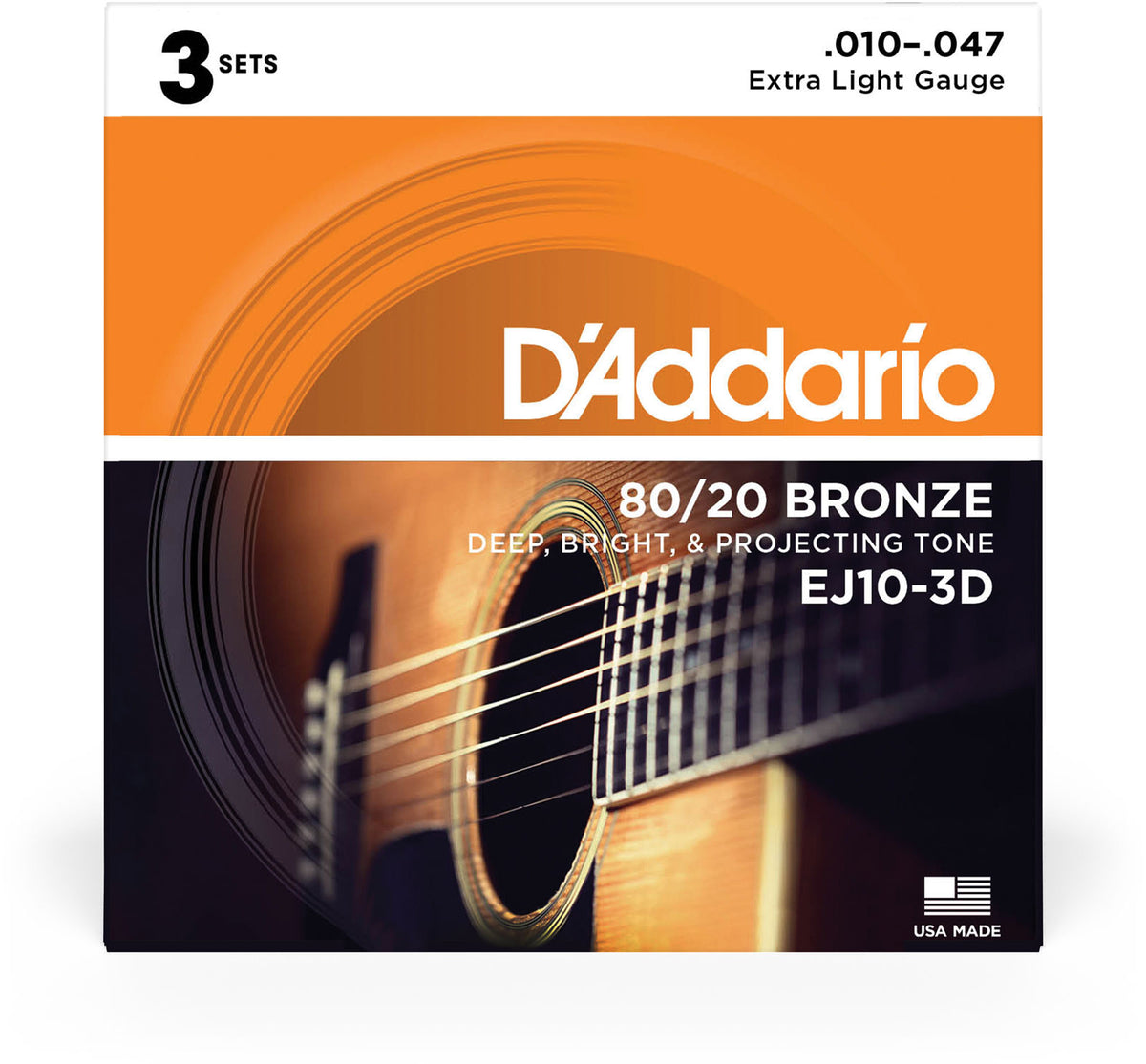 EJ10-3D Bronze Extra Light 10-47 (3 Jeux)