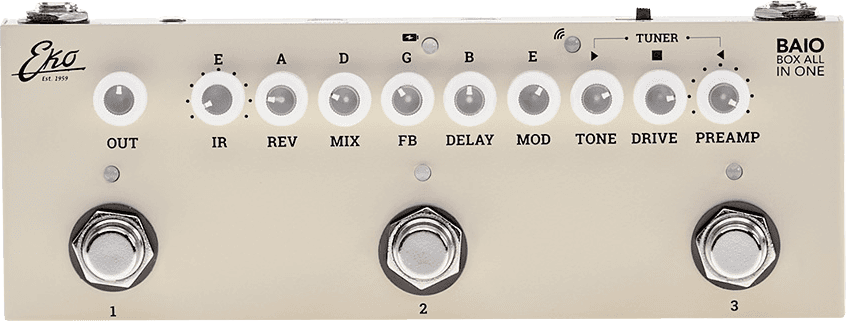 Eko Baio Guitare Electrique Multieffet Sur Batterie