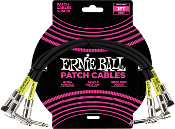 Instrumenten-Patchkabel 3er-Pack - Abgewinkelt - 30CM Schwarz