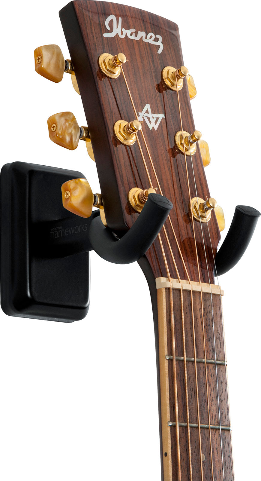 Supporto da parete per chitarra con piastra nera