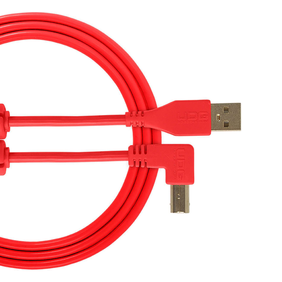 UDG U 95005 RD - Câble USB 2.0 A-B Rouge Coudé 2m