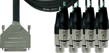 Câble Interface SUB-d/8 XLR Femelles 3 M