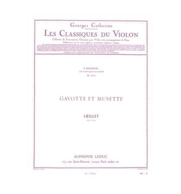 Loeillet/catherine - Gavotte et Musette - Classique Violon N°373