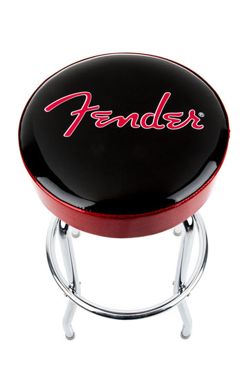 Red Sparkle Logo Barstool Black Red Sparkle-Chrome 30"