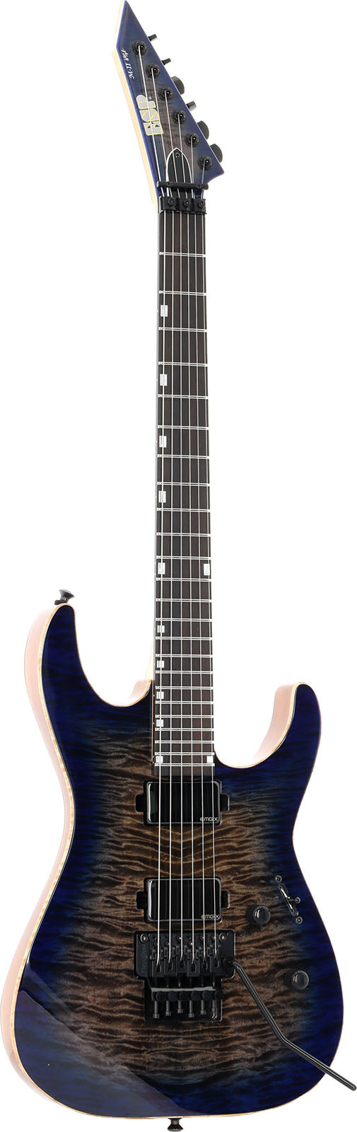 M-II DX USA FR Geflammter Ahorn Blue Moon EMG