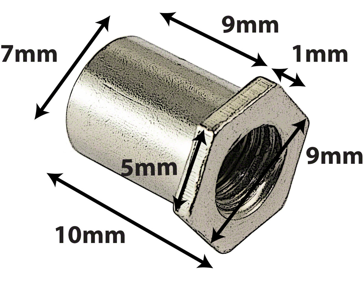 SN-HE-10B Cheminée 10mm Tête Hexagonale Laiton (X4)