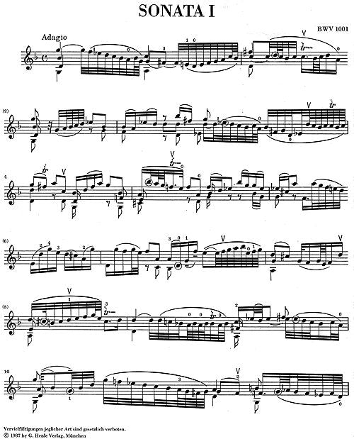 Bach J.S. - Sonaten und Partiten BWV 1001-1006 für Violine solo (notierte und kommentierte Fassung)