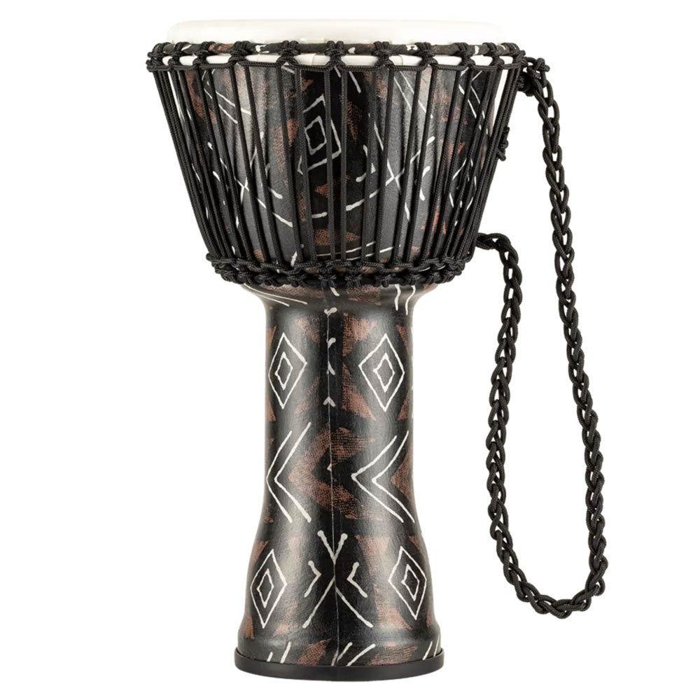 PERCUSSION 10" ROPE TUNED TRAVEL SERIES DJEMBE SYNTHETIC HEAD (PATENTED) KANGA SARONG