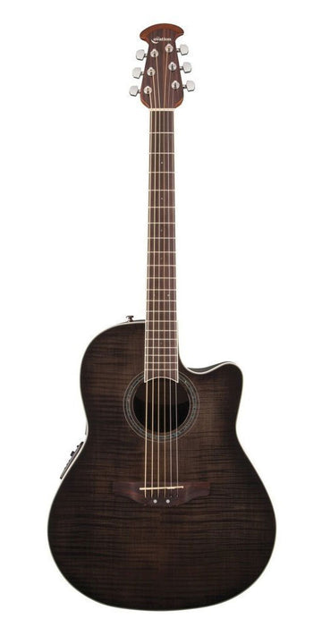 E-Akustikgitarre Celebrity Traditional Plus Mid Cutaway Transparent Blackburst Flame