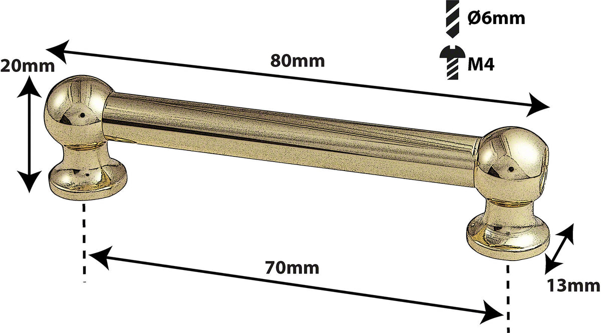 TL12D70-BR Rohrspannböckchen 70mm Goldfarben Doppelseitig (X1)