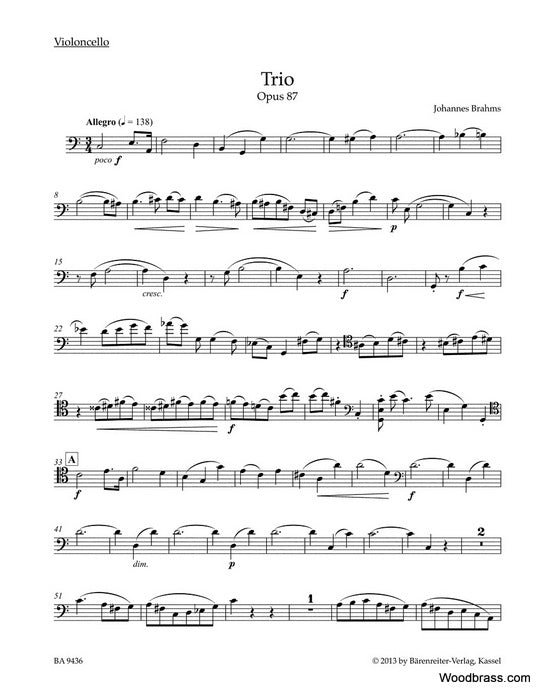 BRAHMS J. - TRIO OP.87