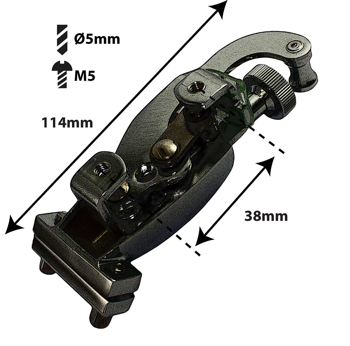 STO5BK - Abhebung "deluxe" Schwarz 38mm