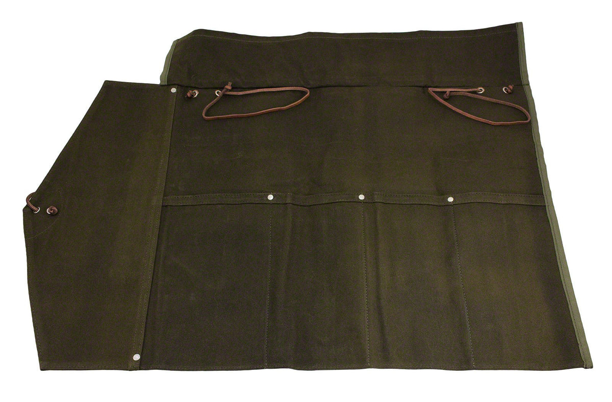 Roll Up Sac Baguette Waxed Canvas - Vert