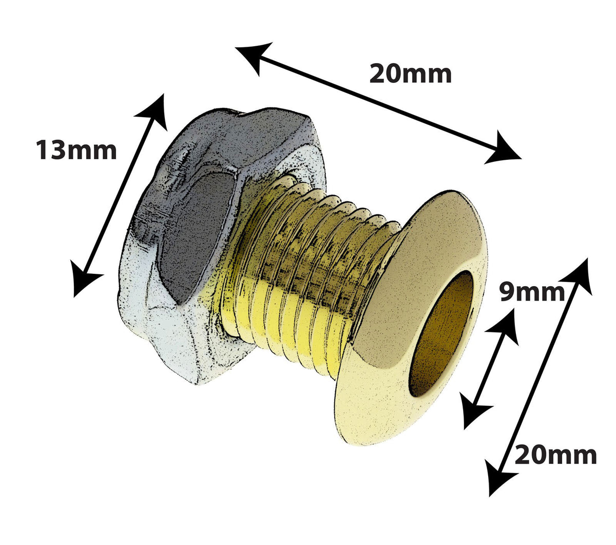 AVH5BR HOLE VENT DORO DIE CAST 20MM