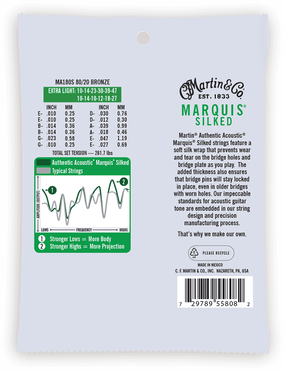 MA180s Authentic 80/20 Silked 12C Extra Light 10-47