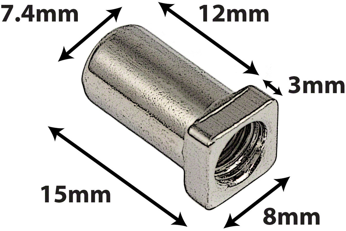 SN-SQ-15B - Camino 15mm Testa Quadrata - Ottone (X4)
