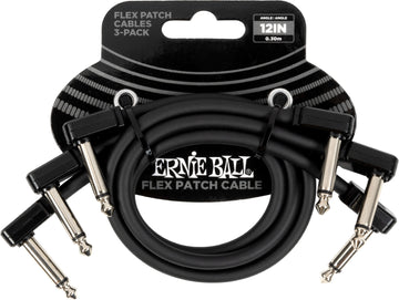 PATCH CABLE FLEX 30CM - PACK 3 BLACK