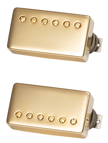 Custombucker Set Abbinato Double Black True Historic Coperture Dorate