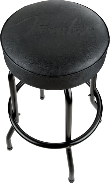 Embossed Black Logo Barstool Black-Black 30"