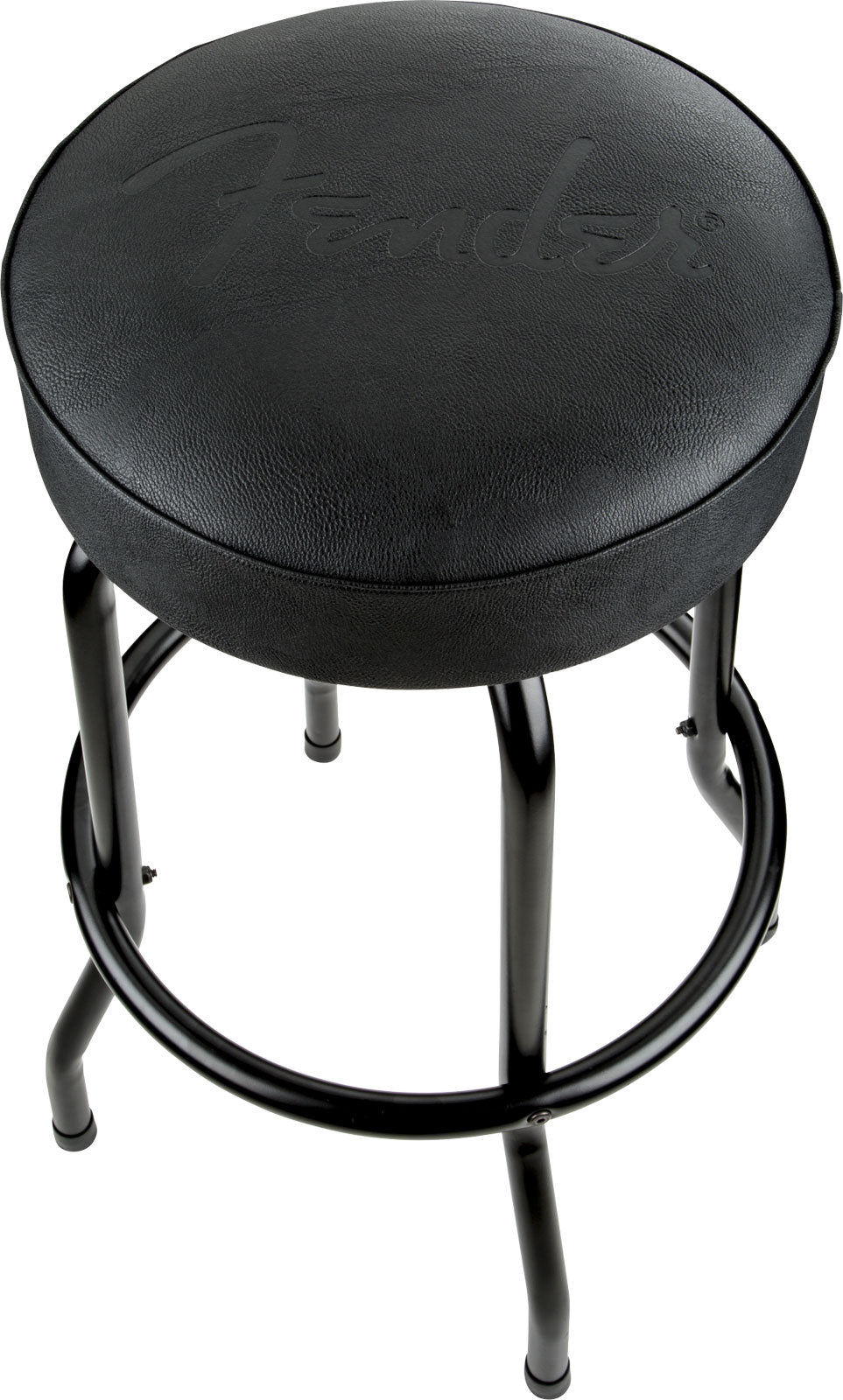 Embossed Black Logo Barstool Black-Black 30"