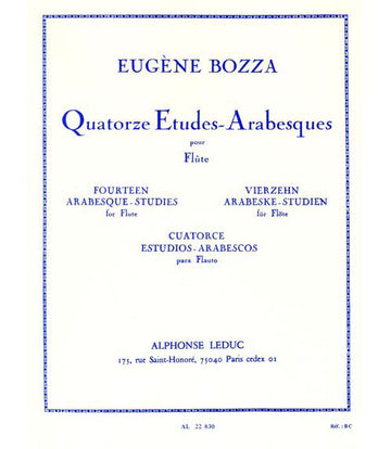 BOZZA EUGENE - 14 ETUDES ARABESQUES POUR FLUTE