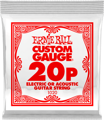 .020 PLAIN STEEL ELECTRIC OR ACOUSTIC GUITAR STINGS