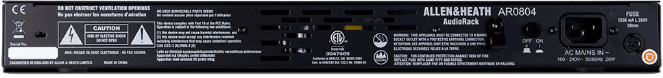 AR 84 - SCENE RACK 8 IN MIC/LINE 4 OUT XLR