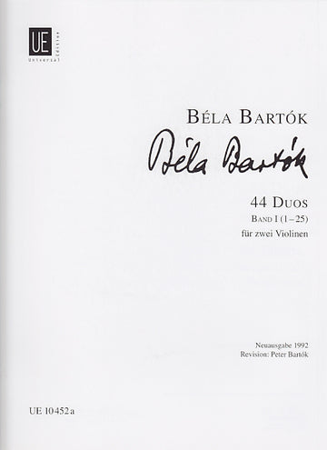 Bartok B. - 44 Duos Vol. 1 - 2 Violons