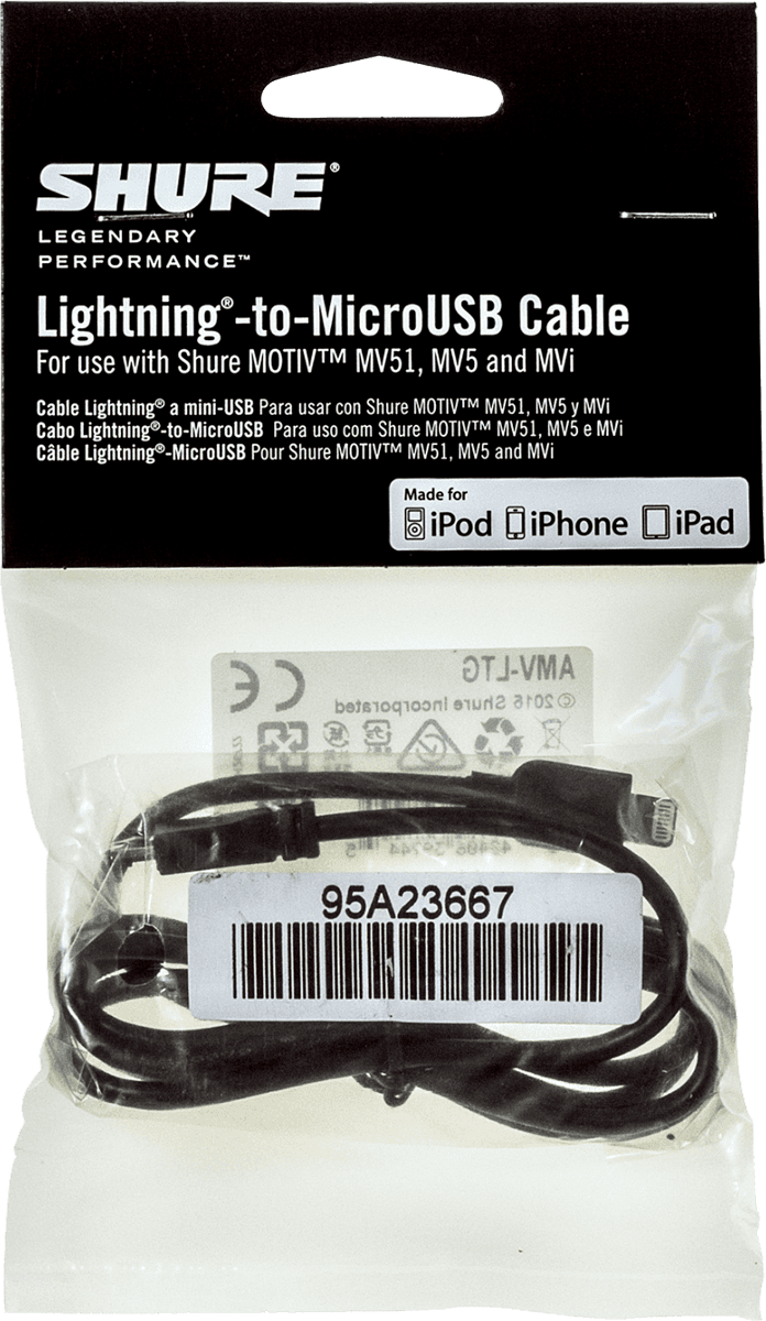 Shure Micro USB - Lightning 38 CM