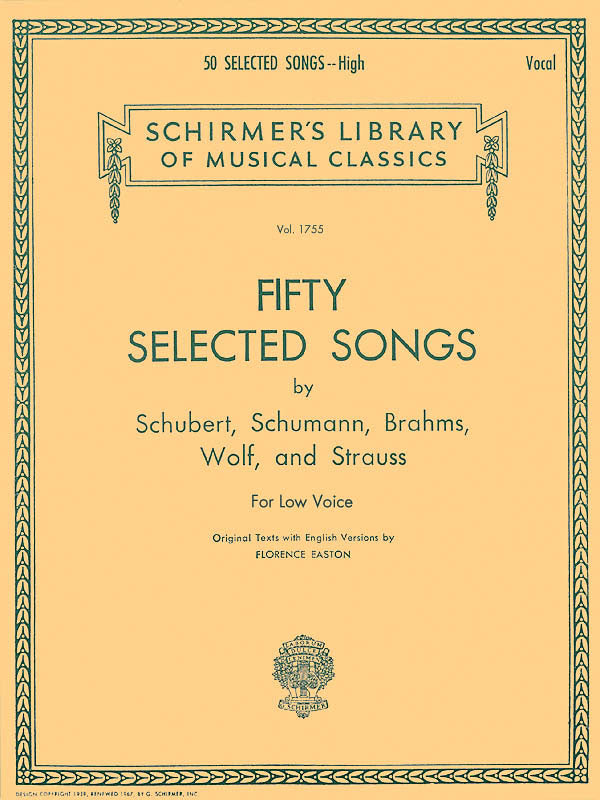 Schirmer 50 Selected Songs