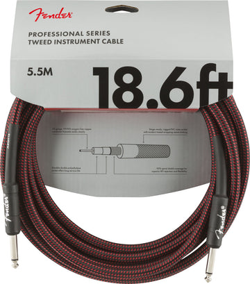 5,5m Professional Instrument Cable Red Tweed