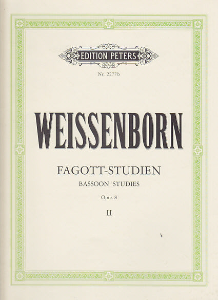 Edition Peters Weissenborn - Etudes Pour Basson Op.8 Vol.2