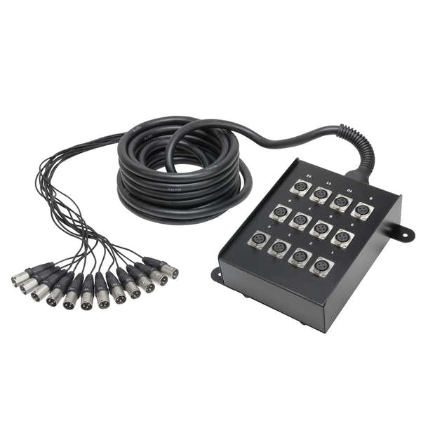 Adam Hall K12C10 Multipaire 12 Canaux XLR avec Boitier de Scene 10 M.