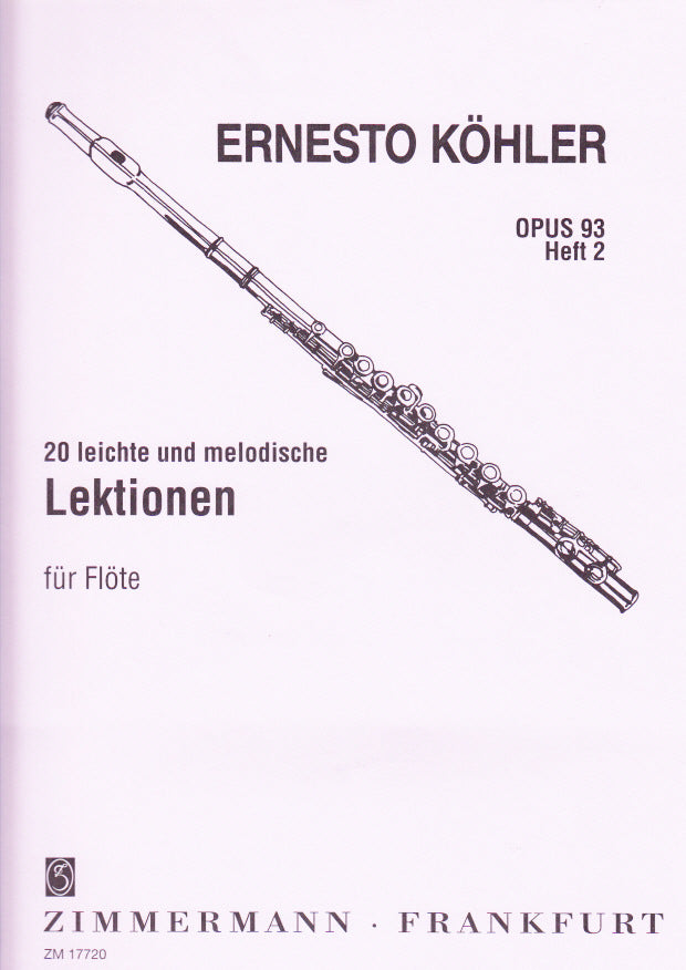 Zimmermann Kohler Ernesto - 20 Etudes Melodiques Op.93 Vol.2