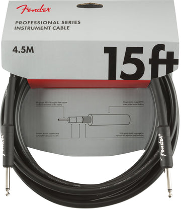 PROFESSIONAL INSTRUMENT CABLE STRAIGHT/STRAIGHT 15' BLACK
