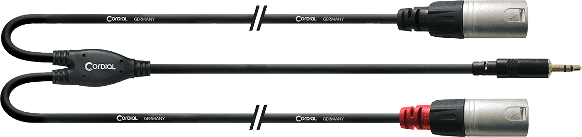 Y-Splitterkabel Miniklinke Stereo/2 XLR-Stecker Lang 1,5 M