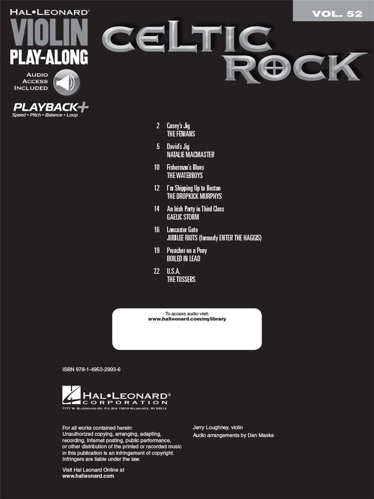 Violin Play Along Volume 52 - Celtic Rock