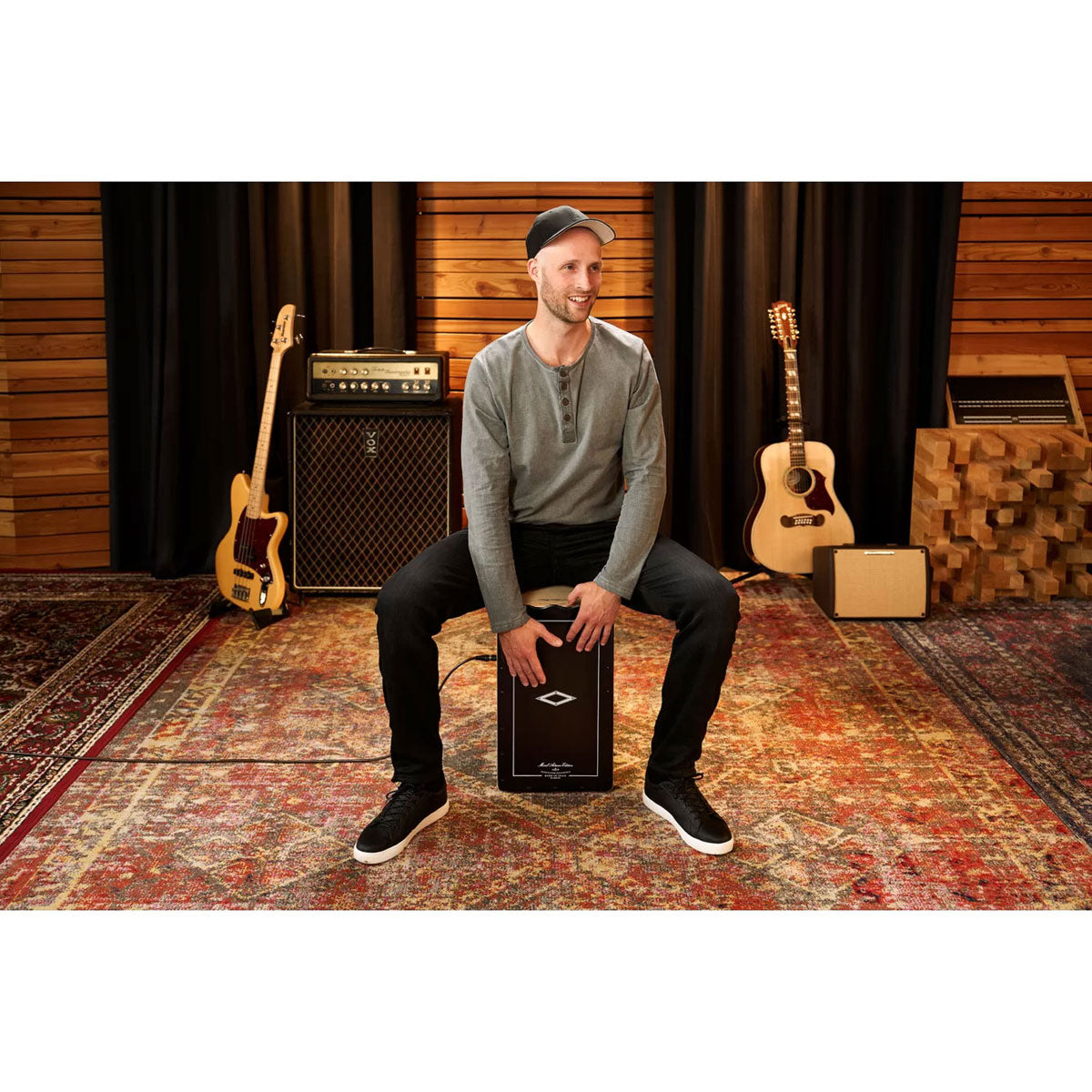 Paesldob - Cajon Vorverstärkt Artisan Olive Burst - Überholt