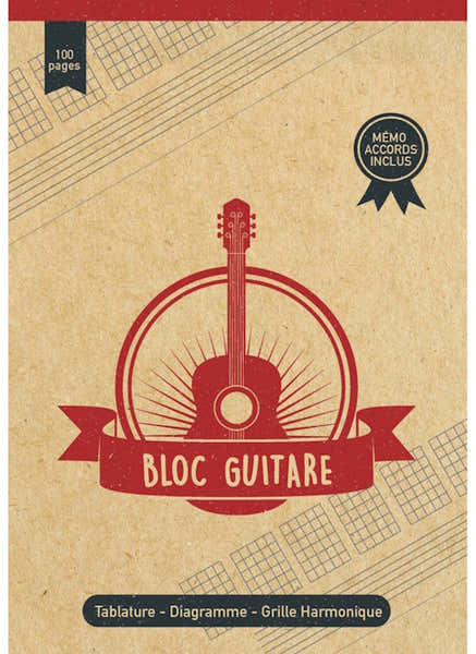 Paul Beuscher Publications Mini Bloc Guitare - Tabalature Diagramme Grille Harmonique - Memo Accords Inclus - 100 Pages