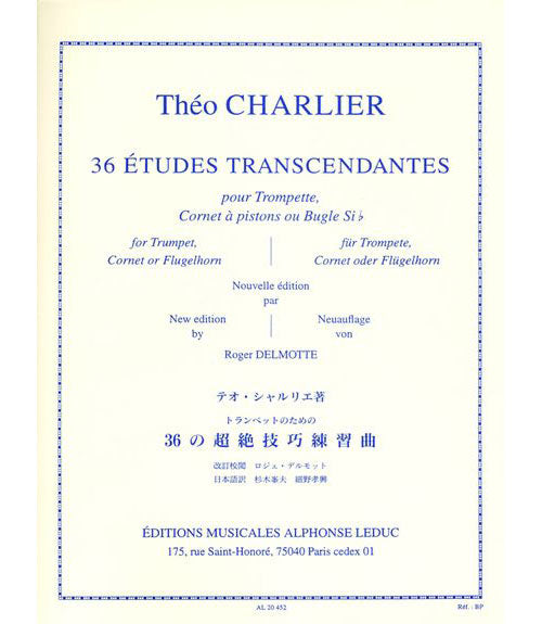 Leduc Charlier Theo - 36 Etudes Transcendantes Pour Trompette