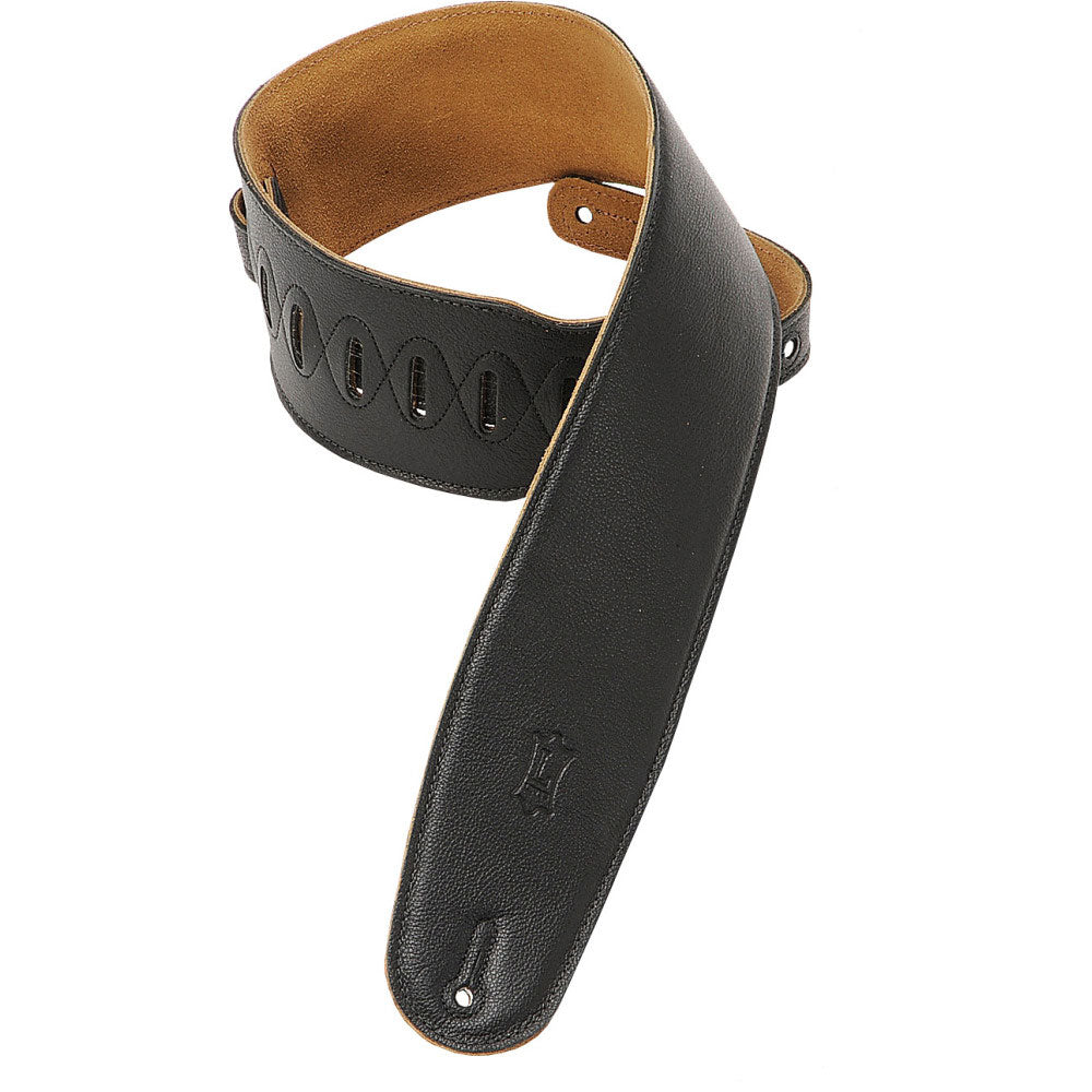 PADDED LEATHER SUEDE BACK FOR BASS 9CM - BLACK