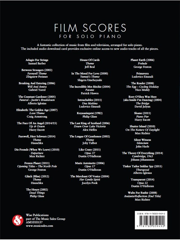 Film Scores For Solo Piano