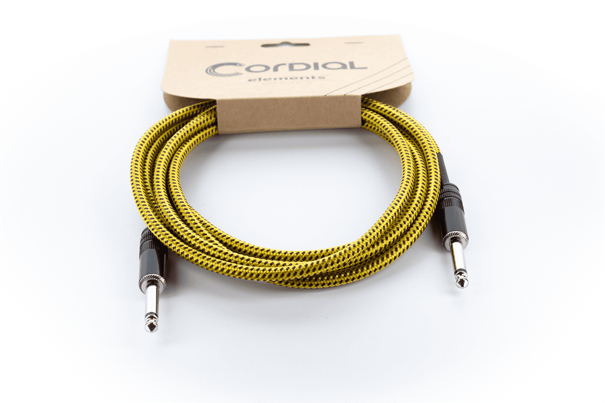 Cable Guitare Jack 3 M Tweed Jaune