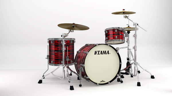 Tama STARCLASSIC MAPLE ROCK 22 DRUM KIT SMOKED BLACK NICKEL SHELL HARDWARE RED OYSTER