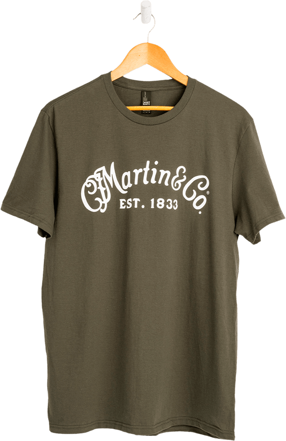 "S" Tee-Shirt Olive White Script Logo
