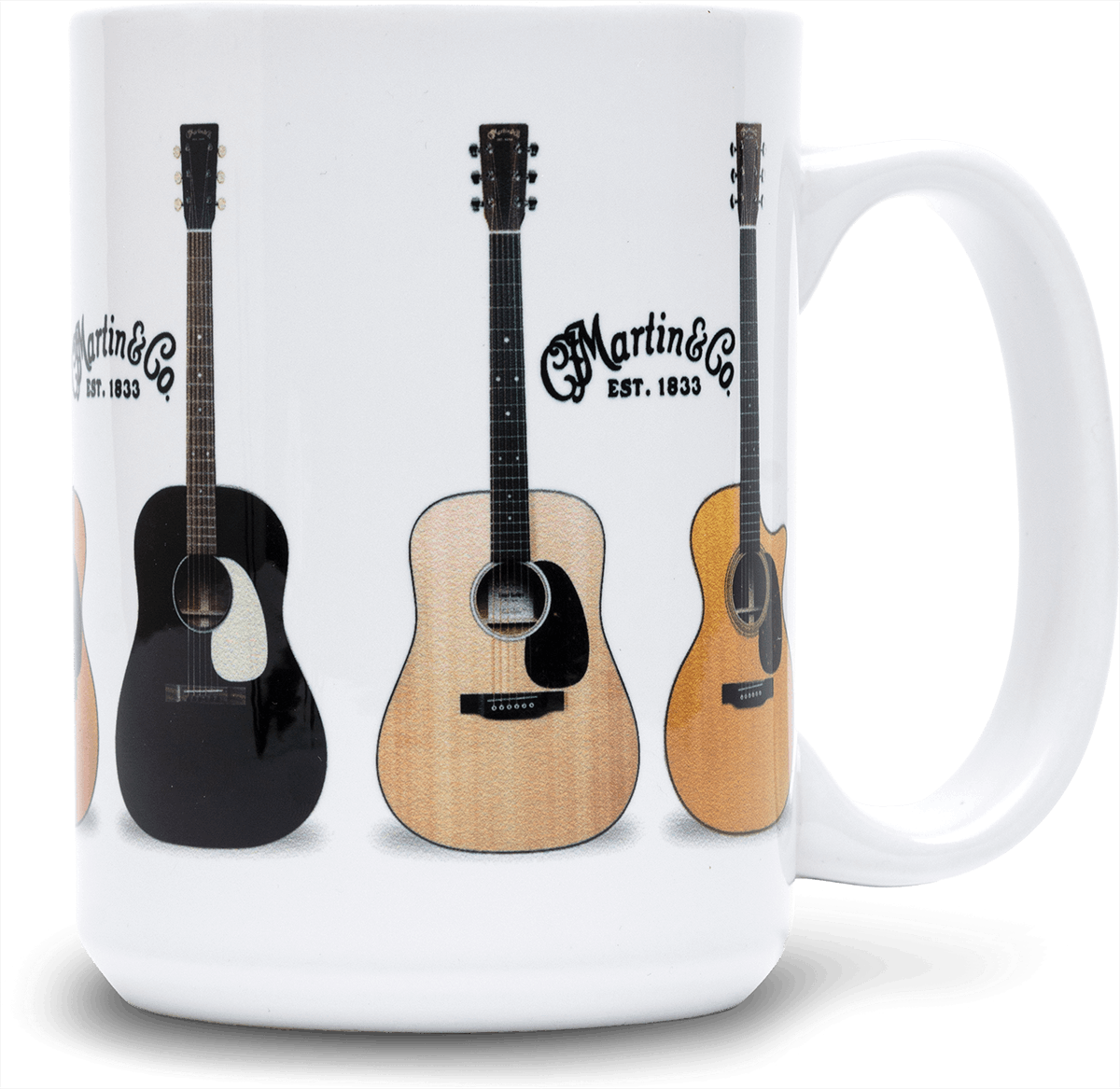 Mug Ceramic With Guitars White
