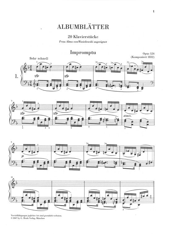 Schumann R. - Album Leaves Op. 124